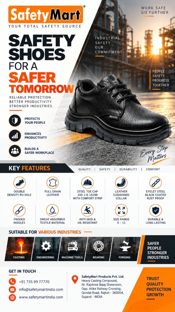 Safety Shoes Manufacturers in Rajkot | Industrial Footwear Official Poster